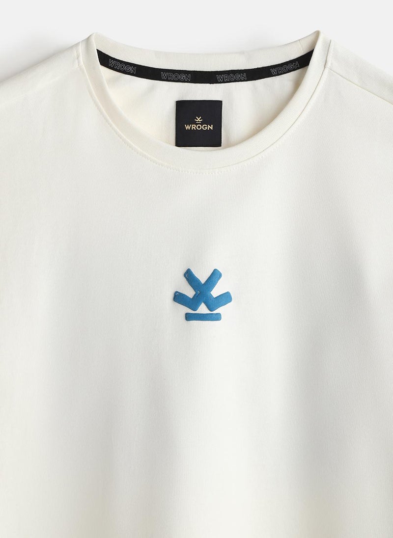 Wrogn Puff Printed Oversized T-Shirt | Off White - Image 4